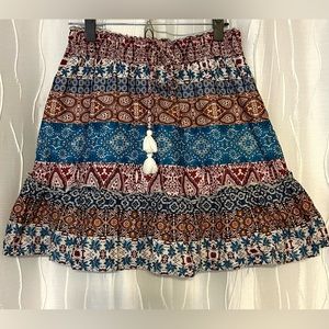 Boho ruffled mini skirt, size S